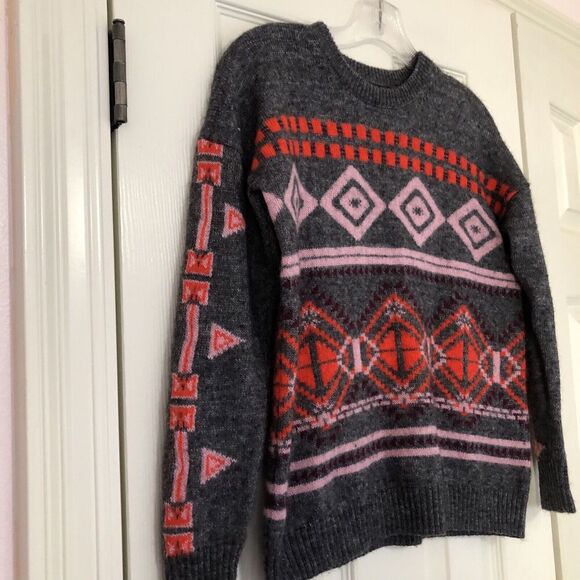 J. Crew Womens Sm Nordic Fair‎ Isle Nordic Sweater Mohair Wool Blend Prepp… - Picture 5 of 9